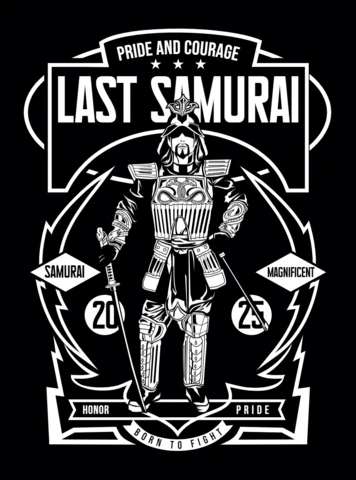 Last Samurai Vintage T-shirt Design Template