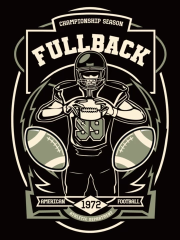American Football Player T-Shirt Design Template
