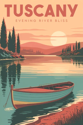 Vintage Tuscany Design Template for Travel Poster