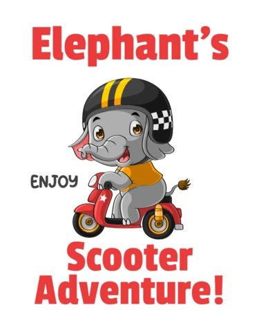 Elephant's Scooter Adventure Design Template for Kids Book
