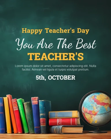 Chalkboard Style Teacher's Day Celebration Template Design
