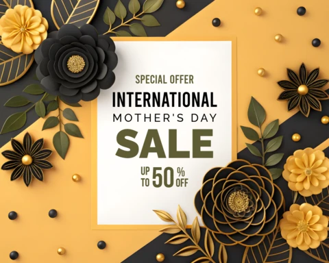 Elegant Floral Design Template for International Mother's Day Sale – Up to 50% Off