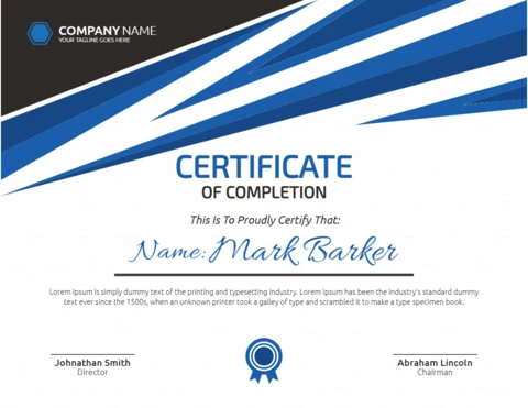 Abstract Geometric Certificate Post Design Template