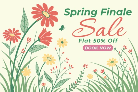 Spring Floral Sale Design - Editable Promotional Template