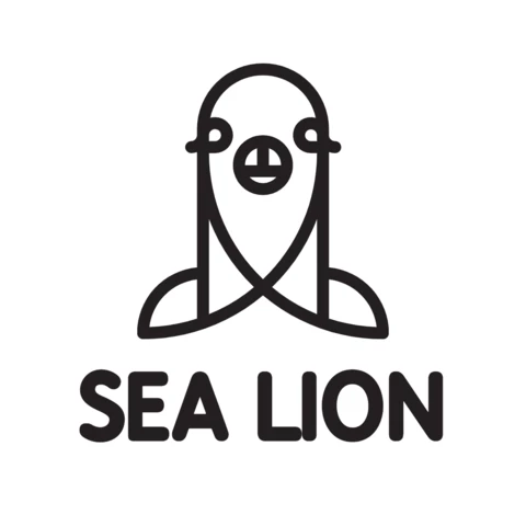Modèle de logo pour le lion de mer