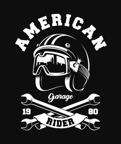American rider casco con llaves inglesas plantilla de diseño de camiseta