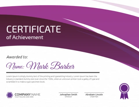 Modèle de poste de certificat professionnel de style moderne