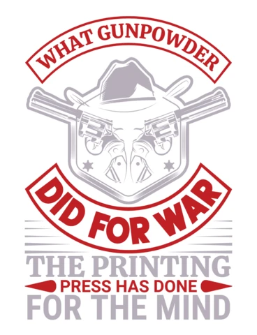 Vintage Typography Design Template: What Gunpowder Did for War