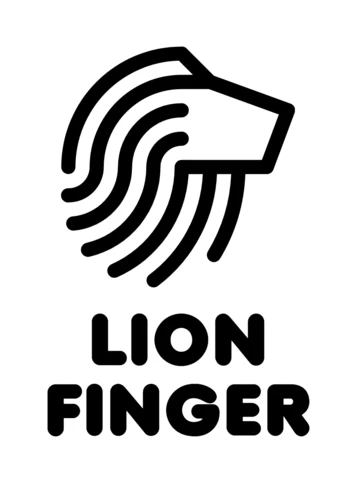 Lion Fingerprint Logo Design Template Black