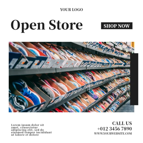 Open Store Sneakers Sale Instagram Post Design Template