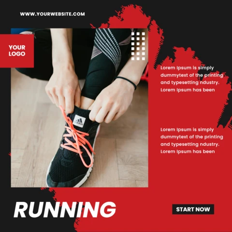 Red Brush Social Media Post Design Template