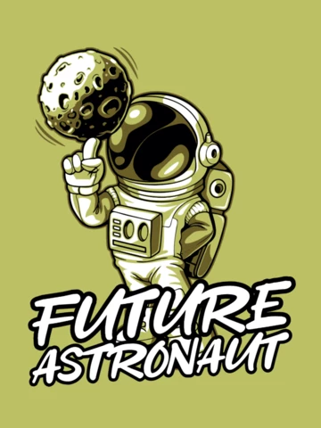 Plantilla de diseño de camiseta de astronauta del futuro