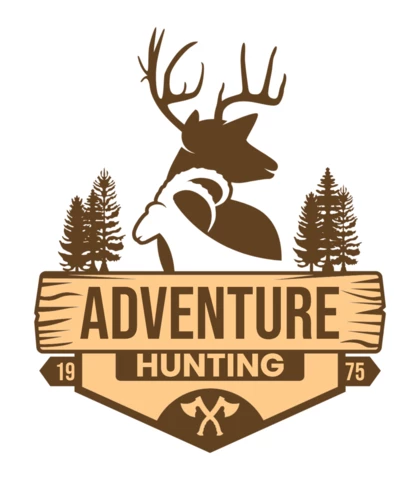 Plantilla de diseño de logotipo de caza de aventuras de ciervos