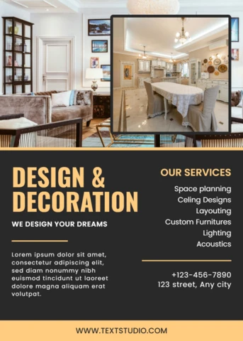 Modern Interior Design Template for Home Decoration Services