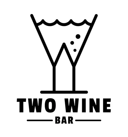 Dos vinos plantilla de diseño de logotipo