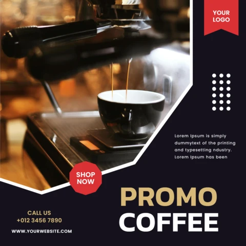 Coffee Promotional Social Media Post Design Template