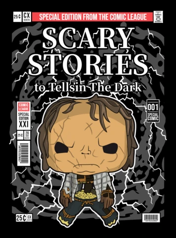 Scary Stories Cartoon Character Magazine Cover Design Template