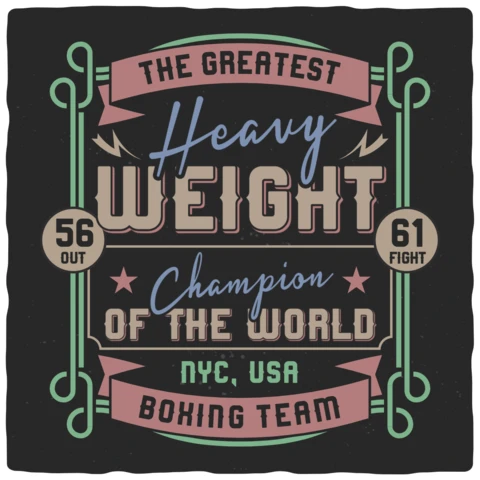 Heavyweight Champion Of The World T-shirt Design Template