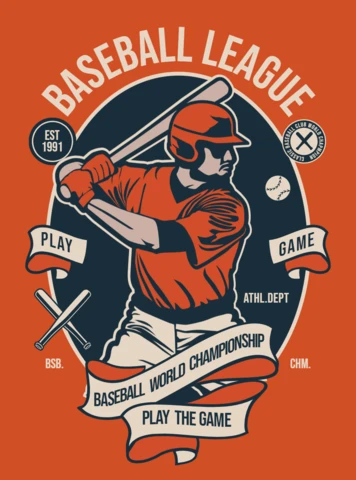 Baseball League T-Shirt Design Template