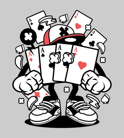 Spielkarte Cartoon Charakter Design Vorlage
