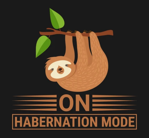 On Hibernation Mode Relaxing Sloth T-Shirt Design Template