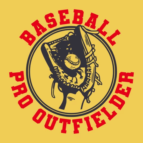 Baseball Pro Outfielder Logo Design Template