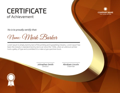 Modelo moderno de design de postagem de certificado de conquista de luxo