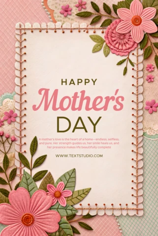Floral Mother's Day Card Design Template – Editable and Elegant