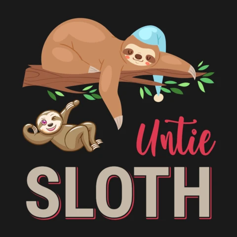Relax And Play With Cute Cartoon Sloths T-Shirt Design Template