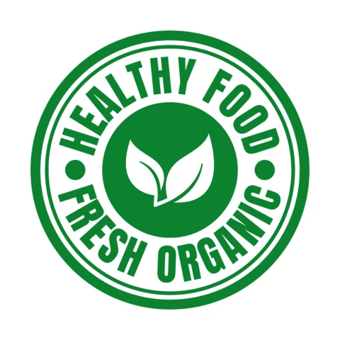 Gezond vers en biologisch voedsel logo