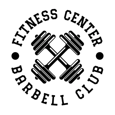 Logo del centro fitness con bilanciere logo del club