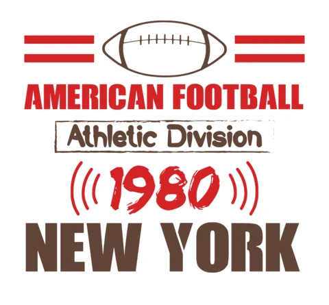 American Football Athletic Division 1980 New York T-Shirt Design Template