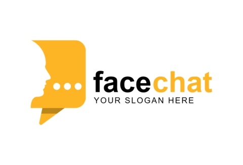 Face Chat Logo Design Template