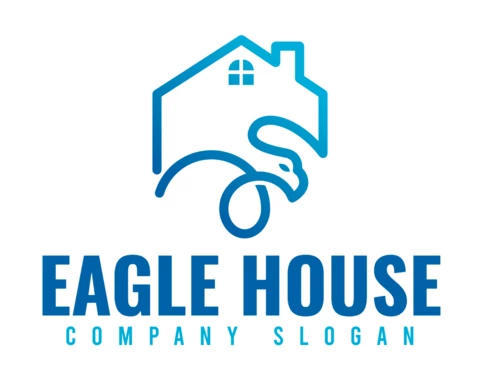 Colorful Eagle House Logo Design Template