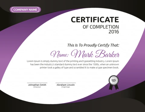Abstract Corporate Employee Certificate Of Completion Post Design Template