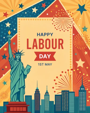 Plantilla de diseño de estilo retro para la celebración del Día del Trabajo