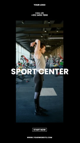 Modern Black Sport Center Instagram Story Post Design Template