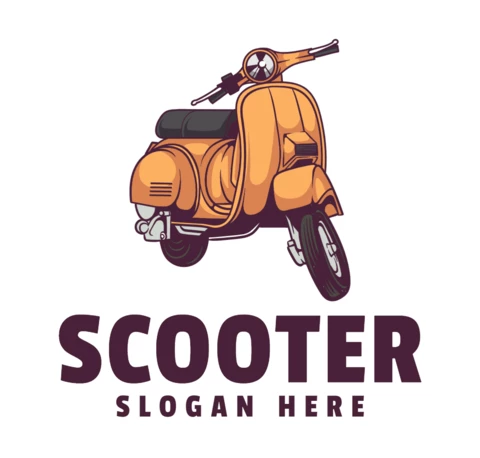 ベスパ スクーターのロゴ デザイン テンプレート
