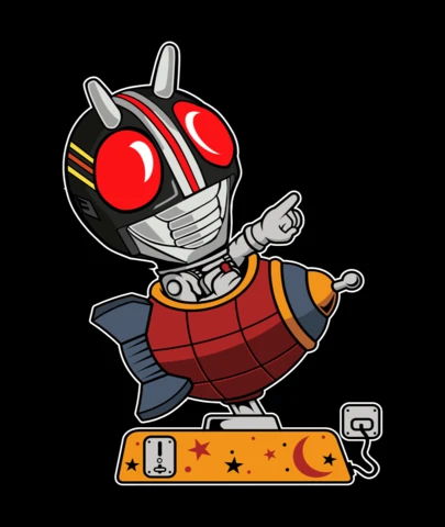 Kamen Rider Rocket Comic Caricature Pop Culture T-Shirt Design Template