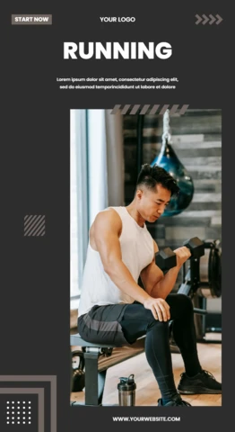 Gym Training Center Promotional Instagram Story Post Design Template