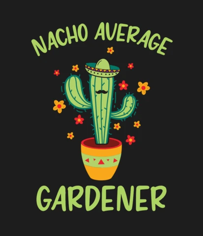 Nacho jardinero medio divertido cactus diseño de la camiseta