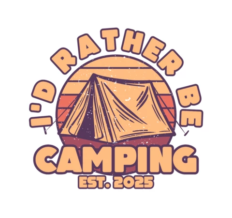 Camping Tent Vintage T-shirt Design Template