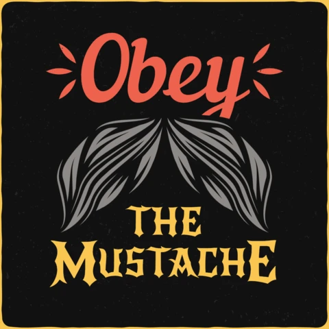 Obey The Mustache Barber T-Shirt Design Template