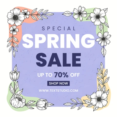 Floral Spring Sale Design Template for Promotional Posters