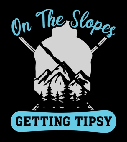 Diseño de camiseta de snowboard On the slopes getting tipsy