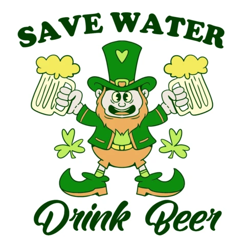 St. Patrick's Day Leprechaun Design Template for T-Shirt