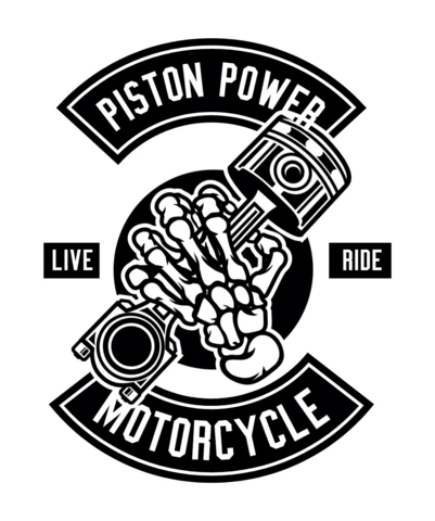 Piston Power Motorcycle T-shirt Design Template