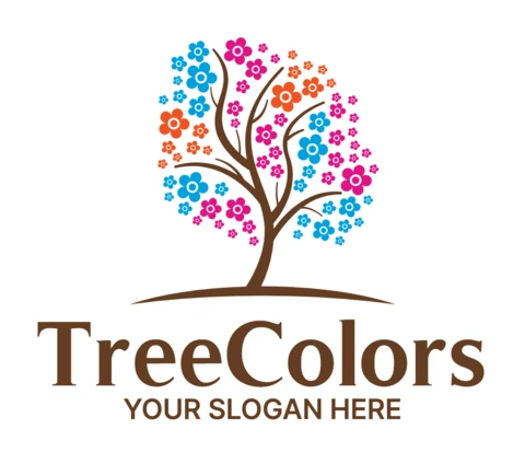 Colorful Tree Logo Design Template