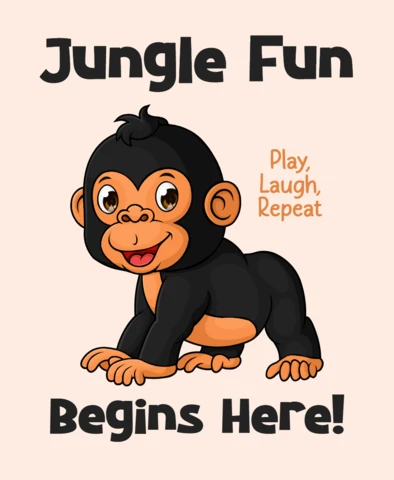 Jungle Monkey Design Playful Printable Template for Kids