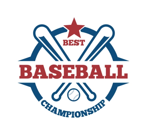 Modello di logo sportivo per il campionato di baseball